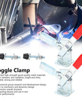 Two Pack Welding Toggle Clamp Set With Quick Release Latch And Hold Down Features, Heavy Duty Clamp For Woodworking Jigs And Fixtures, GH 102 B