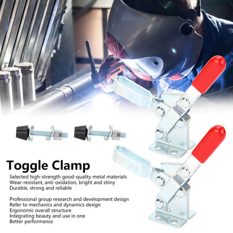 Two Pack Welding Toggle Clamp Set With Quick Release Latch And Hold Down Features, Heavy Duty Clamp For Woodworking Jigs And Fixtures, GH 102 B