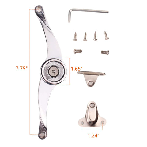 Lid Support Hinge Set For Cabinets And Toy Boxes, Folding Lid Stay Hinges With Buffer Damper, zinc alloy, installation hardware shown