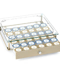 K Cup Holder With Tempered Glass Top Coffee Pod Organizer For 36 Pods Beige Detachable Glass Cover Lets You See Pods At A Glance