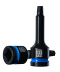 Top Shelf 1/2 Inch Drive T50 Torx Impact Sockets 2 Piece Set Built From Heavy Duty S2 Alloy Steel for high torque jobs.