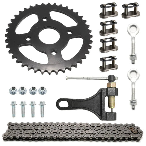 Heavy Duty Rear Sprocket 40 Tooth 90 Link 420 Chain Kit For Mini Bike Replacement Fits Coleman CT200U BT200X CT200U-EX