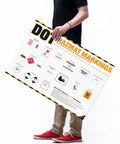 Person holding Hazmat Markings Poster With 49 CFR 172 Labeling Guide For Safe Shipping, Storage, And HazMat Training Reference Chart, 18x24 in waterproof