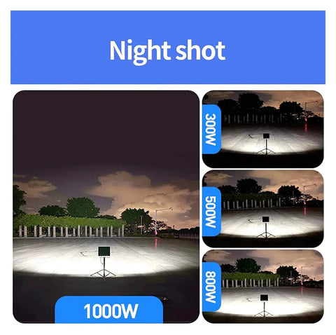 Heavy Duty Solar Led Flood Light With Remote Control delivers bright illumination at night with various wattage settings.