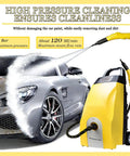 Sotikarery 3000W Steam Cleaner With Ozone For Deep Cleaning, High Temp Carpet And Upholstery Extractor Tool Kit Including 9 Attachments For Home Auto Maintenance And Ac Unit Sanitization Yellow, cleaning a car with steam.