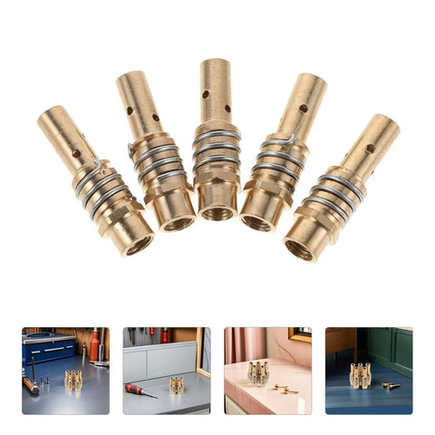 Hot Deal 10pcs Alloy Welding Torch Contact Tip Holder Diffuser Assembly For Mig Mag Guns with five brass diffuser holders