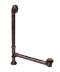 1.5 Inch Pop Up Bathtub Drain And Overflow Kit in Antique Copper with Dome Top for Freestanding Clawfoot Tubs, side view.