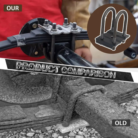 Comparison of new and old Trailer U Bolt Kit For 2-3/8 Inch Round Axle 3500 Lb Capacity 1/2 Inch Diameter 2 Inch Thread Pitch 5-1/2 Inch U Bolts