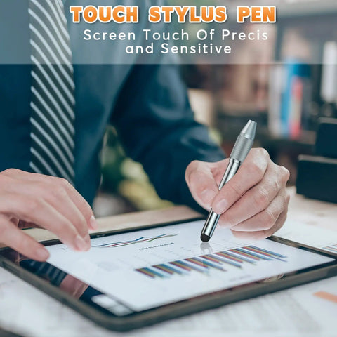 Hand using 9 In 1 Multitool Pen Gift For Men With Personalized Gift Box Ideal Fathers Day Gift For Dad Husband Boyfriend Grandpa on tablet
