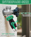 Built Tough 304 Stainless Steel Garden Hose Shut Off Valve With Full Flow Three Quarter Inch GHT No Bogus Flow 360 Degree Swivel Ball Valve For Easy Water Control And Quick Shutoffs, 3/4 GHT thread