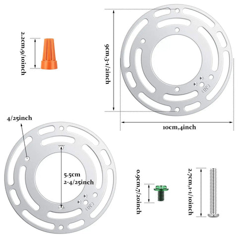 5 Pack Universal Light Fixture Mounting Brackets 4 Inch Diameter Steel Round Crossbars No Hassle Easy Install With Screws And Nuts For Wall Lamps And Close To Ceiling Lighting, 4in steel bracket with screws and nuts