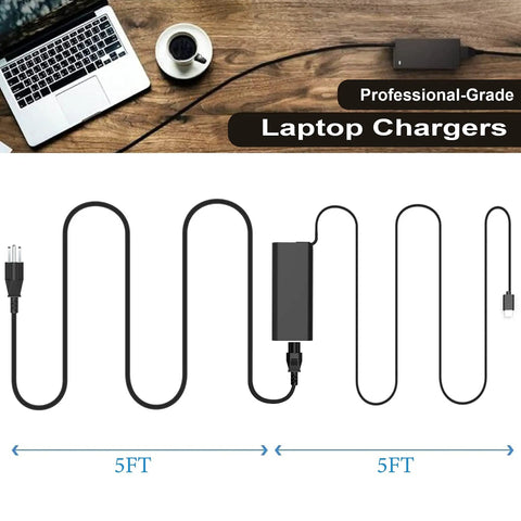 Beefy 130W USB C Fast Charge Laptop Charger Adapter with 5ft cord for XPS 15 2in1 9575 Precision 5530 5550 5750 3560 3550 laptops