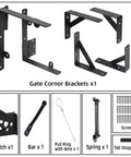 No Sag Gate Kit With Self Closing Hinges And Corner Brackets For Outdoor Garden Backyard Wooden Fence Deck Porch Gate Hardware includes bracket and spring pieces