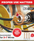 6 Piece Wire Twister Drill Set With Bit Holder Keychains And Red Wire Nut Twister One Quarter Inch Hex Shank Works On 9 To 22 AWG Wires