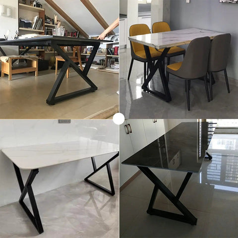 Heavy Duty Steel Table Legs For Coffee Tables And Home Desks Built Tough With Matte Black Powder Coating Industrial Square Tube Frame in use.