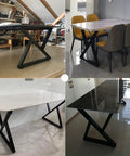 Heavy Duty Industrial Metal Table Legs Rock Solid Desk Base For Coffee Tables And Dining Sets Square Iron Bench Supports Pack Of Two seen in various table settings.