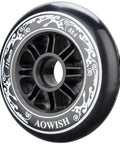 110mm Inline Skate Wheels 88A Outdoor Replacement Wheels Set of 3 for Roller Blades Black, no bearings or spacers, side view