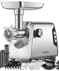 Aaobosi No 12 Meat Grinder With 3000W Max Power And Copper Motor Processing 7 Lbs Per Minute Features three speed settings and accessories.