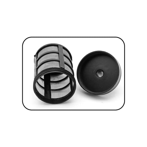 4 Pack Stainless Steel Mesh Hose Filters With Half Inch Barb Fittings And Hose Clamps, heavy duty garden hose inlet strainers displayed