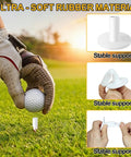 Durable Rubber Golf Tees 8 Pack Mixed Sizes For Mats And Driving Range Indoor Outdoor Practice Tees in use on grass