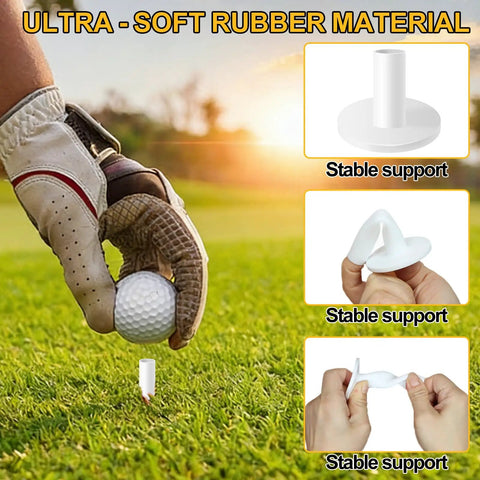 Durable Rubber Golf Tees 8 Pack Mixed Sizes For Mats And Driving Range Indoor Outdoor Practice Tees in use on grass