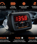 Mini Bass Meter Version 2 Compact Standalone Subwoofer Sound Pressure Meter With Voltage Measurement For Car Audio Bass Testing Tool 10 Hz To 120 Hz Range And 110 dB To 185 dB Measurement For Precise Bass Tuning On The Go, display view