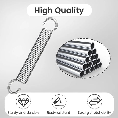 Built Tough 5 1/8 Inch Recliner Extension Spring Replacement Set, stainless steel coil with hooks, durable and rust-resistant.
