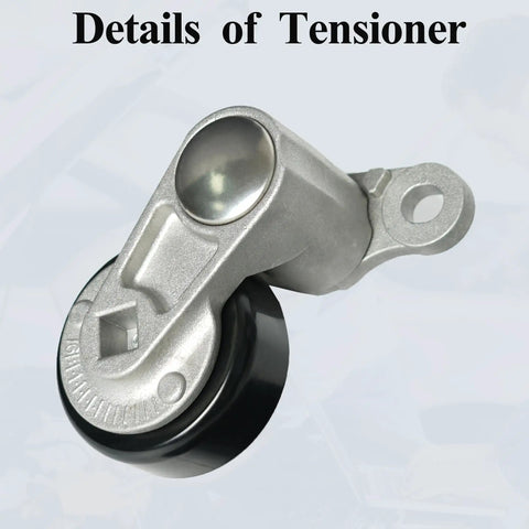 AC Drive Belt Tensioner Kit Fits Chevy Silverado 1500 Suburban Tahoe GMC Savana Sierra Yukon Cadillac Escalade 1999 2008 No Fuss OE Replacement 19311139 38159 ACK040378HD showing tensioner and pulley details.