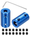 Rigid Screw Coupling 5mm To 7mm Shaft Connector L25mm By D14mm for 3D Printers shown with screws and hex key