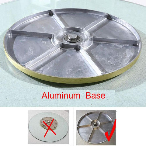 Aluminum base of Rotating Glass Turntable For Dining Tables, Pro Grade Go To Spin Tray with glass surface