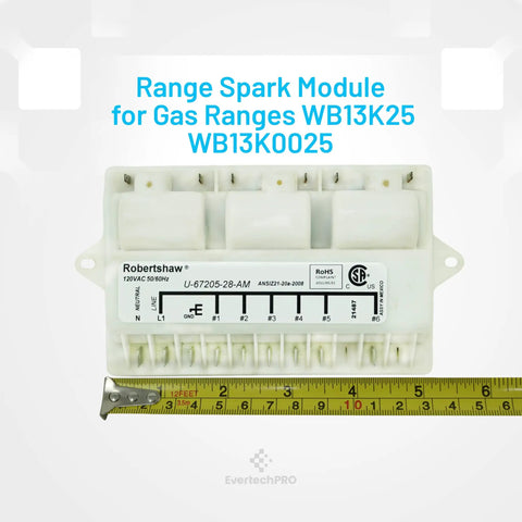 Zero Plus Six Re Ignition Spark Module Replacement For Viking Range Stoves with measurement scale shown