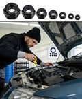 Heavy Duty M4 Nylon Insert Lock Nuts 150 Piece Assortment Black Metric Nylock Hex Bolts with mechanic working on engine