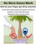 Illustration of Two Pack Soil Moisture Meter For Plants, Plant Water Meter And Hygrometer Kit in use, inserted in plant pot.