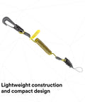 Ultra Compact Clip To Loop Coil Tether For Small Objects With Swivel Snap D Ring Attachment And Side Release Loop 10 Pack