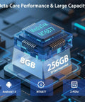 Close-up of MediaTek MT6877 octa-core processor with 8GB RAM and 256GB storage for Kickass 8 Inch Rugged Tablet.