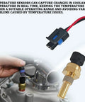Plug And Play Engine Coolant Temperature Sensor With Pigtail Connector Harness For Chevy Gmc Buick Cadillac Saturn temp sender and connector close-up.