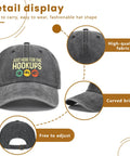 Things I Do In My Spare Time Funny RV Lover Travel Cap For Men Women Washed Denim Baseball Hat Trucker Style Detail View