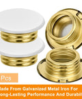Straight Up Secure White Flat Fire Sprinkler Head Covers 4 Pack Galvanized Steel Guard Caps For Ceiling Pipe Safety shown from multiple angles.