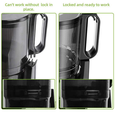 Super Dope 130Mm Wide Chute Masticating Cold Press Juicer For All Fruits Veggies 250W Self Feed Easy Clean with locked parts.