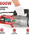 Centall 1 Inch Electric Hydraulic Rebar Cutter RC25 Red Fast Cutting Tool With Powerful Four-Plunger Pump Body For Rapid Rebar Slicing Up To Two To Three Seconds Per Cut Boosting Work Efficiency And Handling Heavy Duty Construction Demands, showcasing 1600W powerful motor.