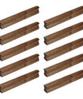 Walnut Wood Cabinet Pulls Set 10 Pcs Solid Wood Strip Type Handles For 5 Inch Center Holes 128mm Spacing Natural Finish Smooth Surface