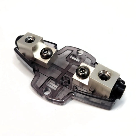 Inline Mini ANL Fuse Holder with fuse for 4 or 8 gauge power wire waterproof inline mount compact 3.5 inch design exposed base