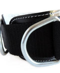 Grip Tight Adjustable Ankle Cuff And Glute Kickback Strap For Cable Machines Heavy Duty Nylon with dual metal rings close-up