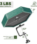 Adjustable Clamp On Deck Bird Feeder For Balcony Railings Featuring Dead Simple No Drill Installation Quick Setup For Porches And Fences with 3 lbs seed capacity.