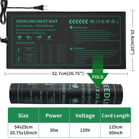 Six Pack Seedling Heat Mats Durable Waterproof Plant Heating Pads 10 X 20.75 Inches Each For Germination Indoor Gardening Greenhouse Seed Starting And Early Growth