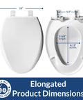 Elongated Biscuit Slow Close Toilet Seat With Easy Clean Hinges Adjustable Front To Back Fit For A Custom Wobble Free Quiet Bathroom