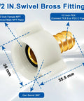 Six Pack PEX Swivel Adapters 1/2 Inch To 1/2 Inch Female NPT Brass Crimp Fittings For RV Plumbing PEX Faucet Connector Flexible Leak Free Pipe Connection Kit, 360° swivel