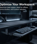Underdesk Keyboard Tray Sliding Rails Heavy Duty Steel Drawer Slides Ball Bearing Extension Rails Hardware Kit Pull Out Keyboard Slides Quiet Mount Telescopic Runners For Office Desks And Home Setup mounted under a desk with keyboard and mouse