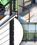 Invisible Stainless Steel Cable Railing Kit For One Eighth Inch Cable, 20 Pairs, Hidden Swage Tensioner Turnbuckles on deck