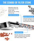 High Pressure Handheld Filtered Shower Head With 59 Inch Stainless Hose, featuring calcium sulfite and medical stone beads.